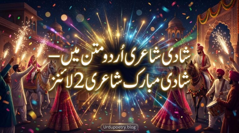 Wedding Poetry in Urdu Text – Shadi Mubarak Shayari 2 Lines